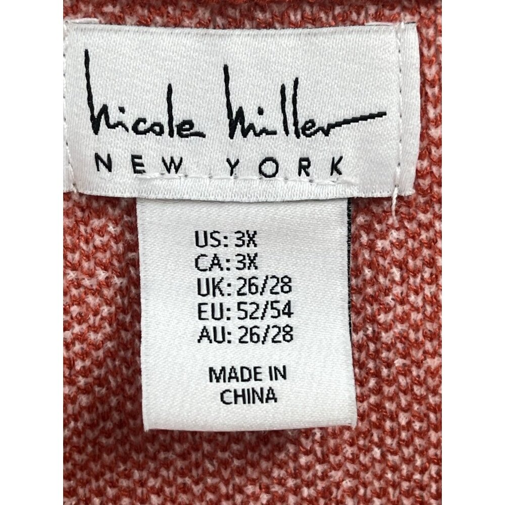 Nicole Miller Orange Floral Sweater Terracotta Chenille Sz 3X Fall Fashion - Picture 4 of 6